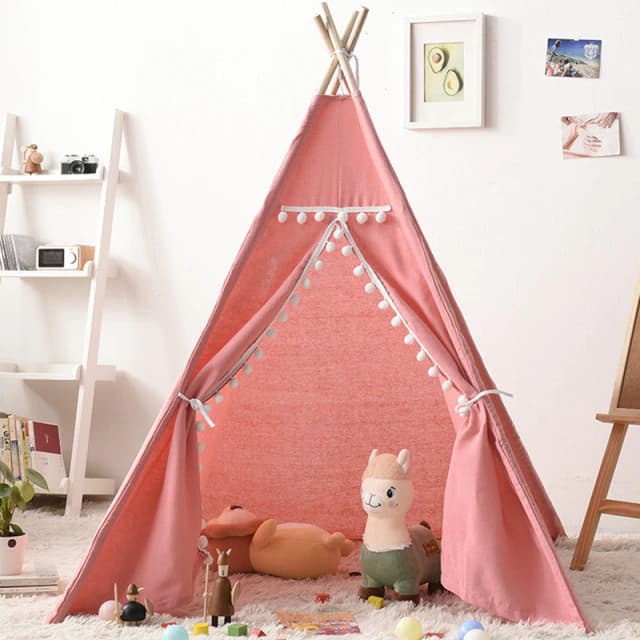 4 Colors Authentic Teepee Play Tent Pom Pom-1