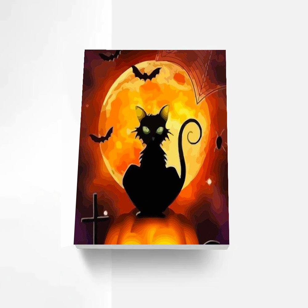 ARTISTRY RACK Halloween Scary Cat Paint-By-Numbers Painting Kit