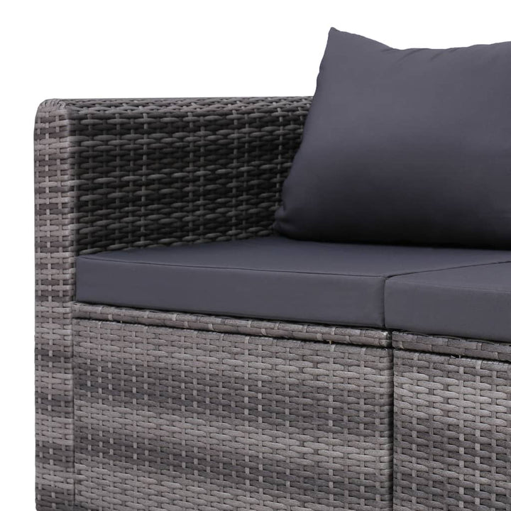 vidaXL 2/3/4x Garden Corner Sofas Gray Poly Rattan Outdoor Sofa Lounge Seat-4