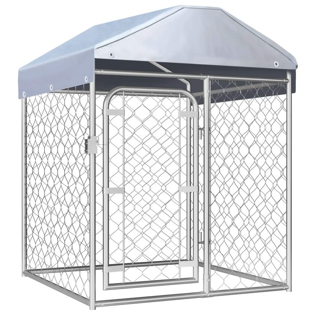 vidaXL Outdoor Dog Kennel with Roof Dog Cage House Security Pet Multi Sizes-0
