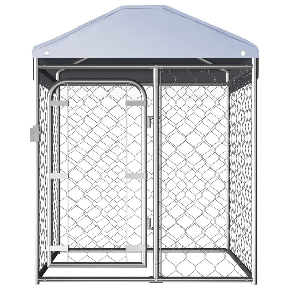 vidaXL Outdoor Dog Kennel with Roof Dog Cage House Security Pet Multi Sizes-1