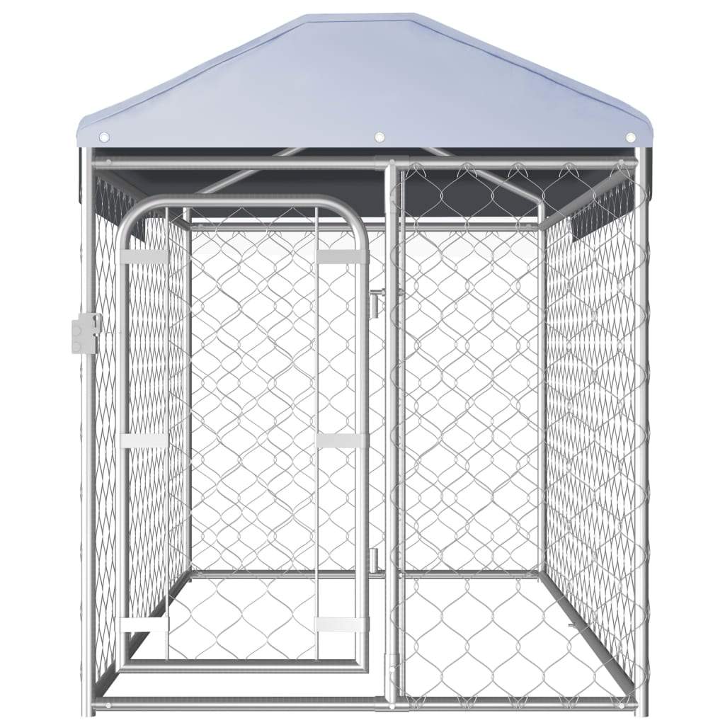 vidaXL Outdoor Dog Kennel with Roof Dog Cage House Security Pet Multi Sizes-6