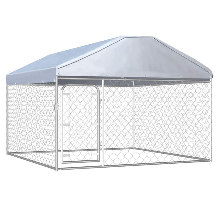 vidaXL Outdoor Dog Kennel with Roof Dog Cage House Security Pet Multi Sizes-10