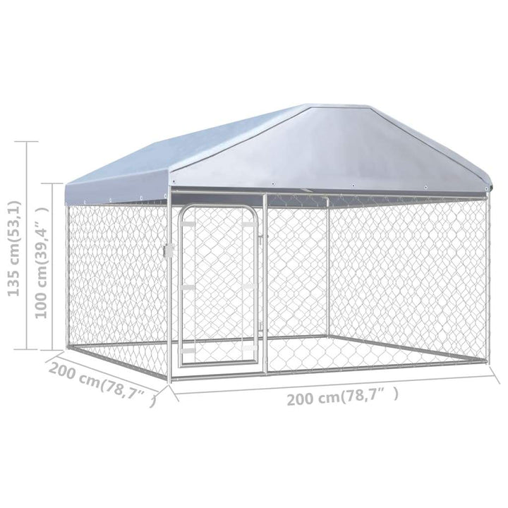 vidaXL Outdoor Dog Kennel with Roof Dog Cage House Security Pet Multi Sizes-14