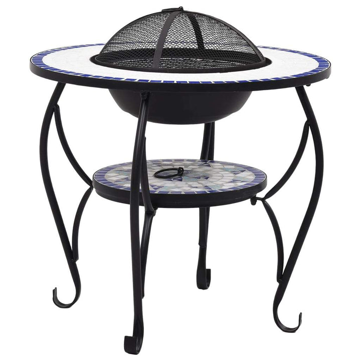 vidaXL Mosaic Fire Pit Table 26.8" Ceramic Fireplace Heater Multi Designs-4