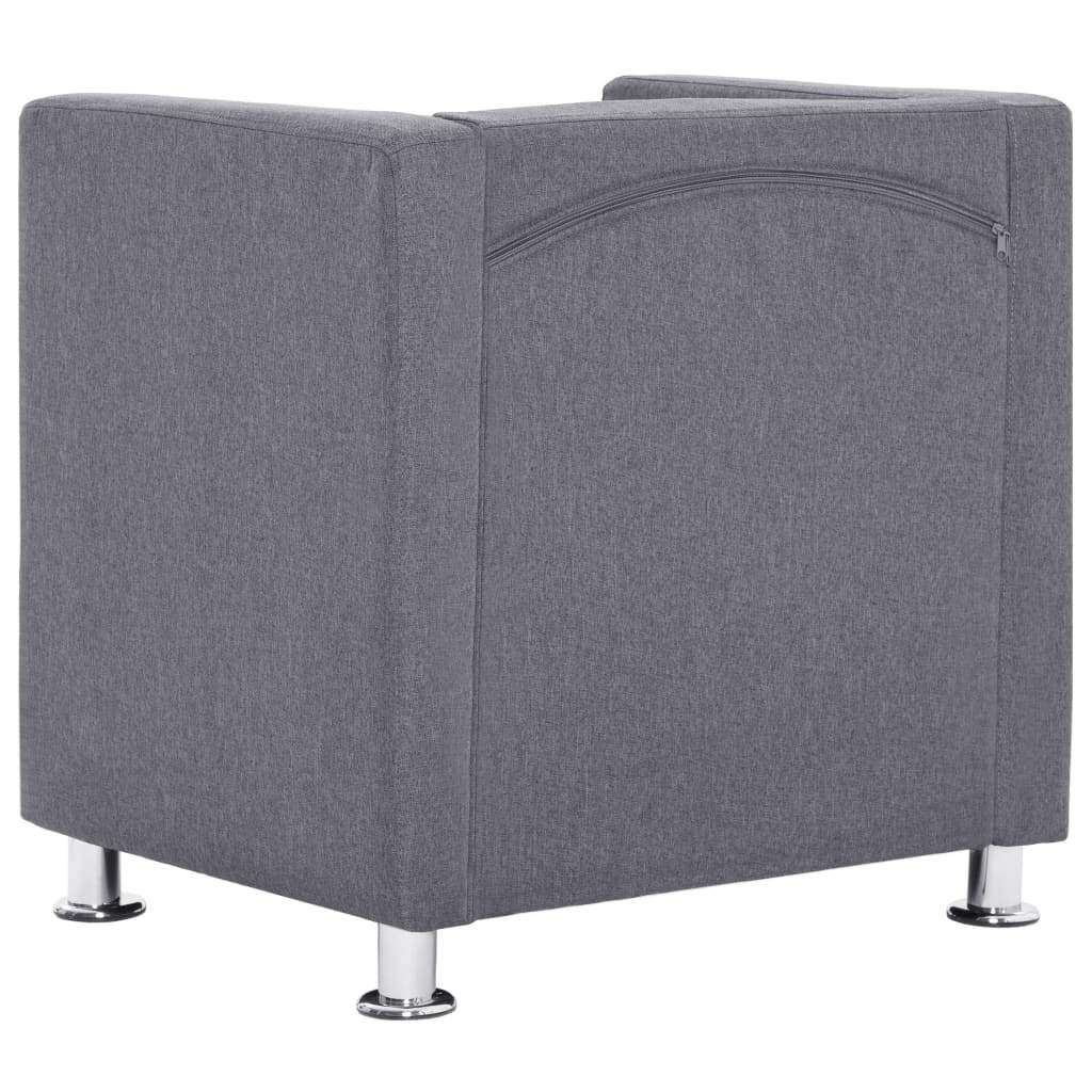 VIDA XL Cube Armchair (Light Gray)