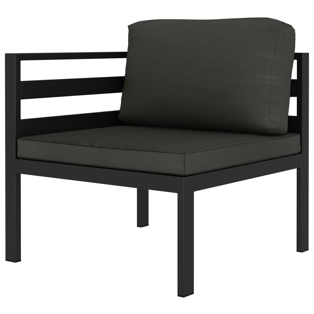 vidaXL Sectional Corner Sofa 1 pc with Cushions Aluminum Anthracite-0