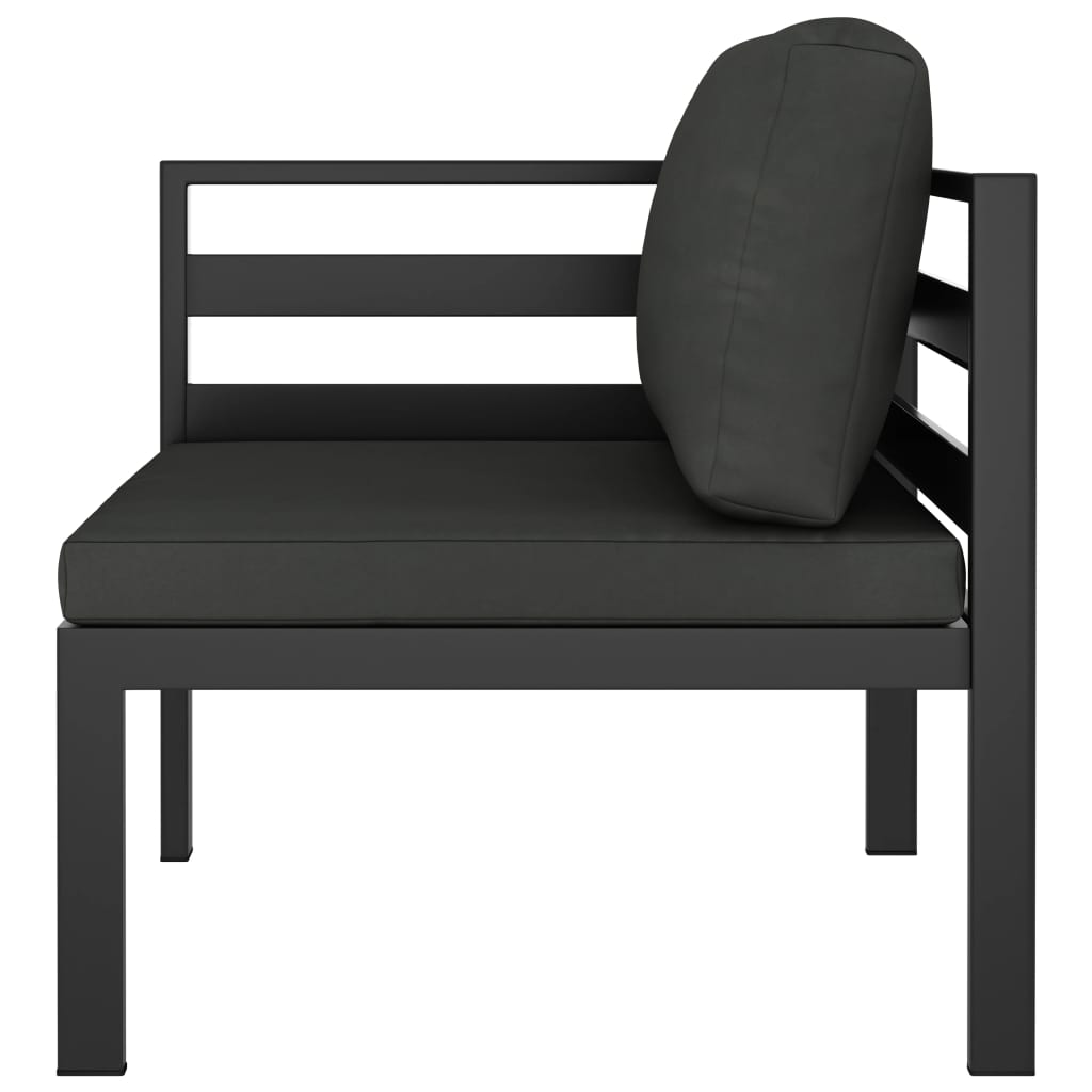 vidaXL Sectional Corner Sofa 1 pc with Cushions Aluminum Anthracite-10