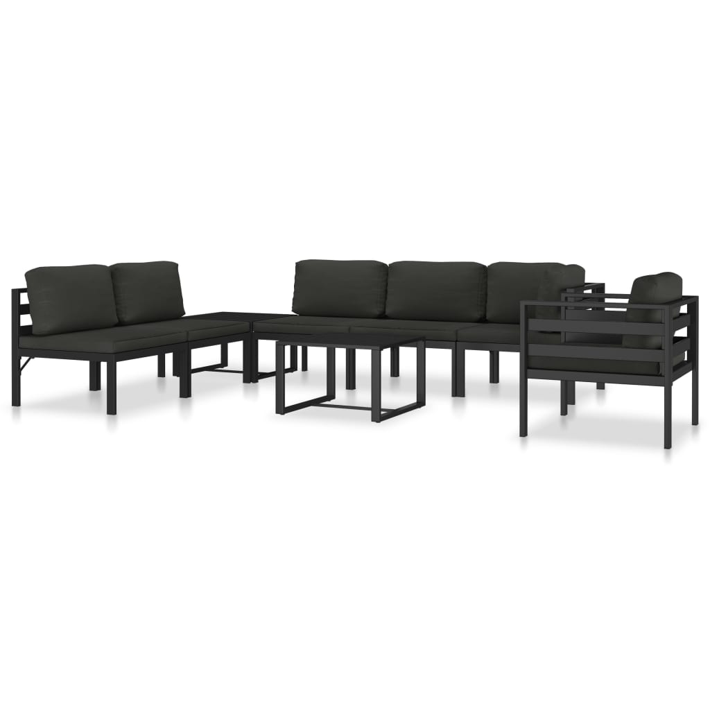 vidaXL Sectional Corner Sofa 1 pc with Cushions Aluminum Anthracite-9