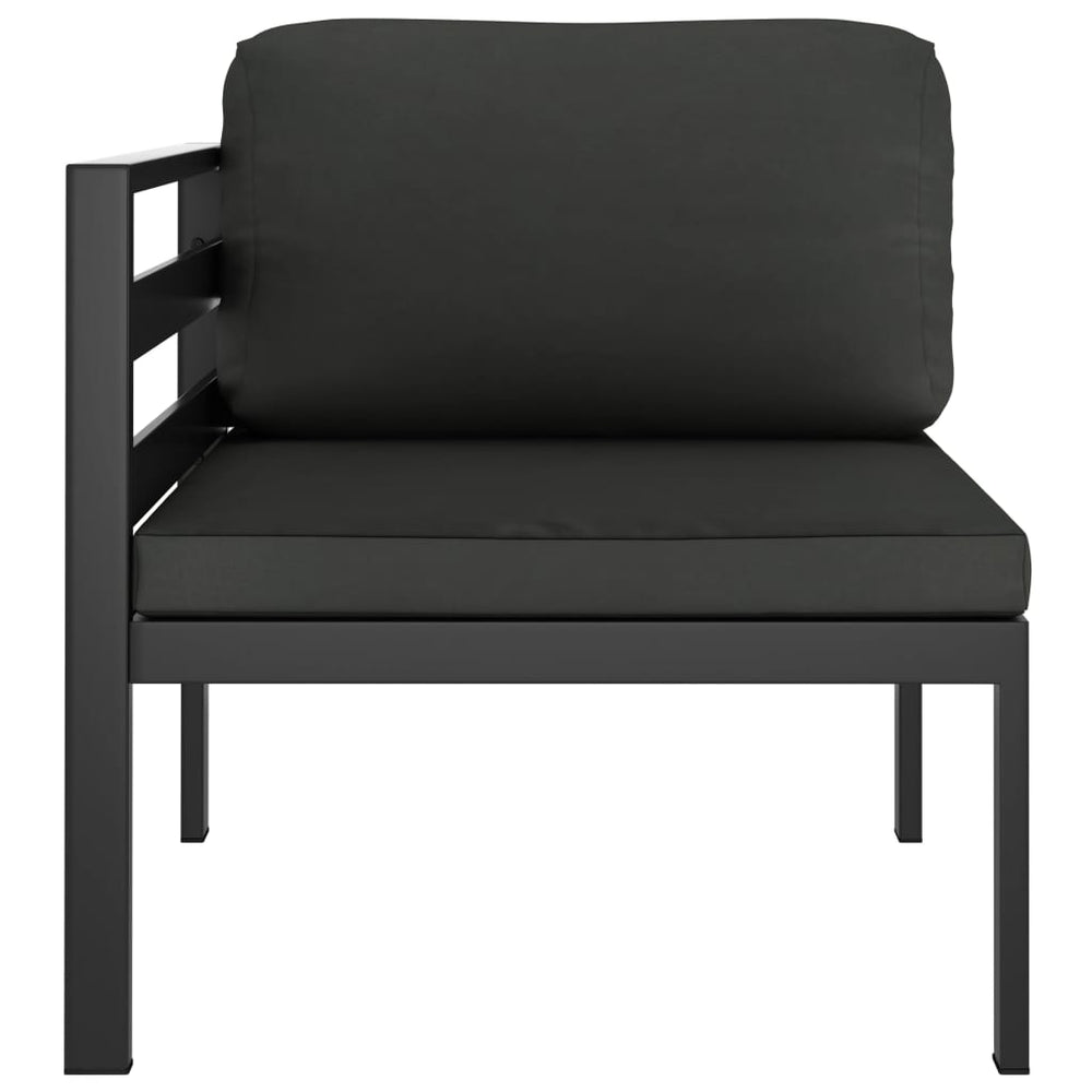 vidaXL Sectional Corner Sofa 1 pc with Cushions Aluminum Anthracite-1