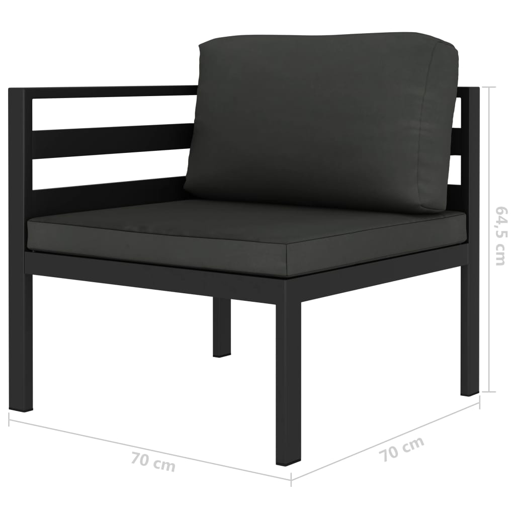 vidaXL Sectional Corner Sofa 1 pc with Cushions Aluminum Anthracite-5
