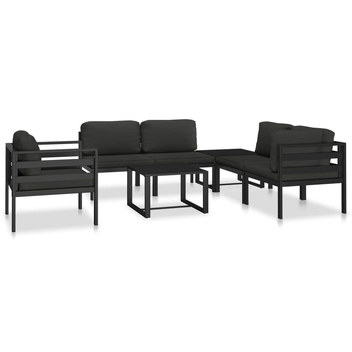 vidaXL Sectional Corner Sofa 1 pc with Cushions Aluminum Anthracite-7