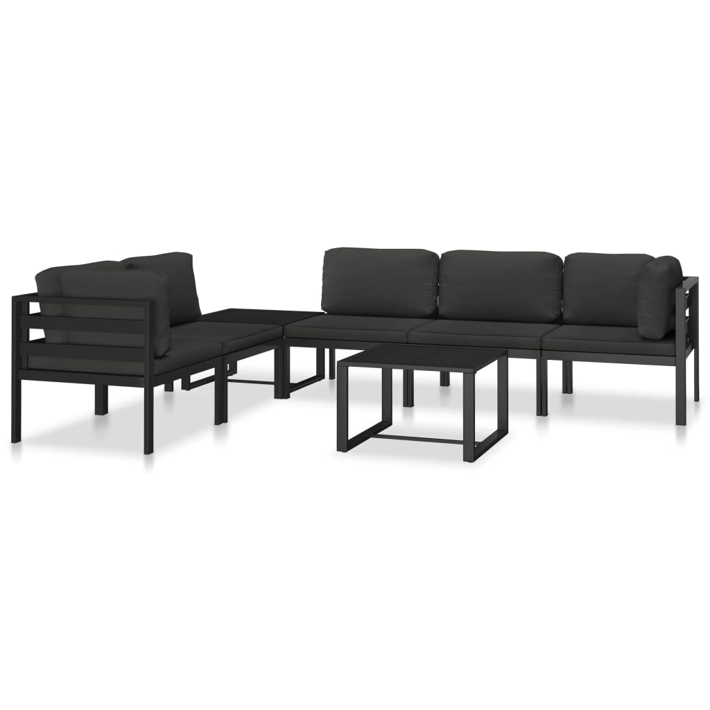 vidaXL Sectional Corner Sofa 1 pc with Cushions Aluminum Anthracite-8