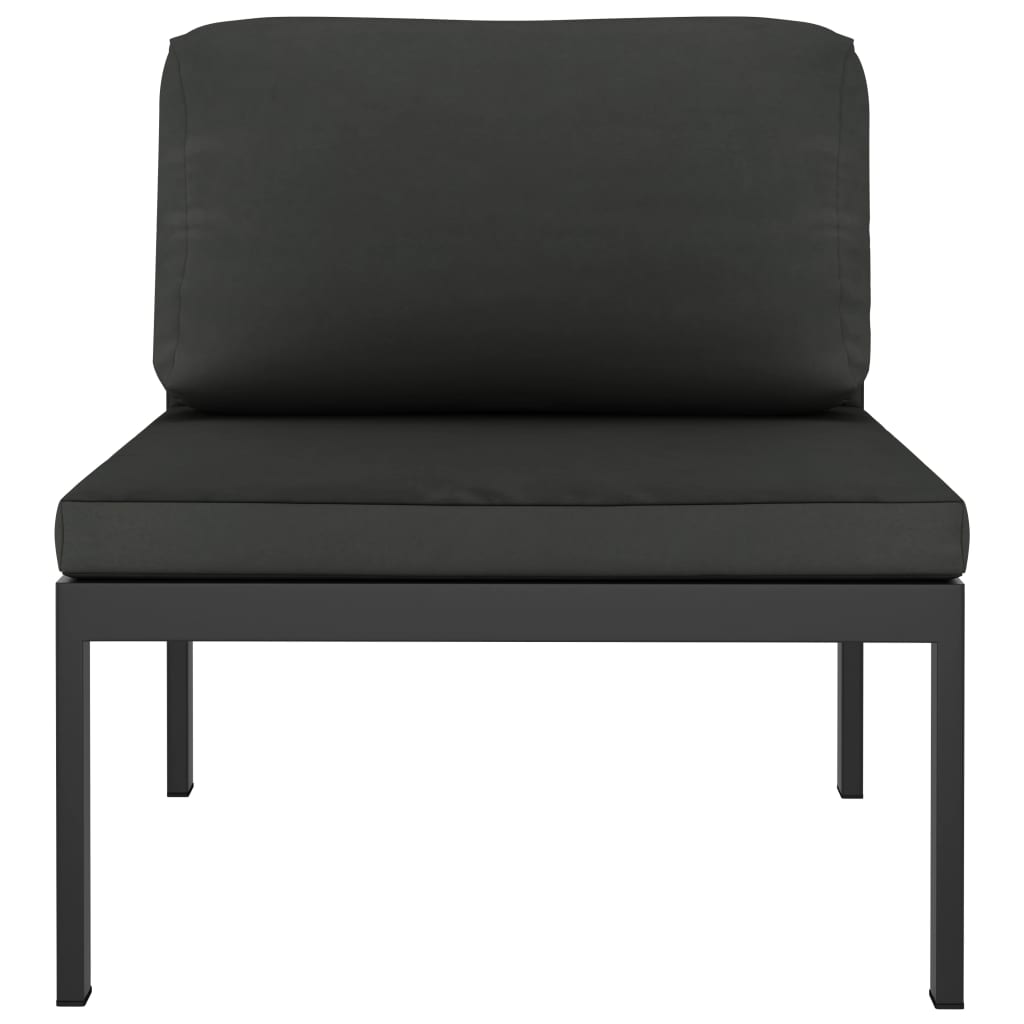 vidaXL Sectional Middle Sofa with Cushions Aluminum Anthracite-10