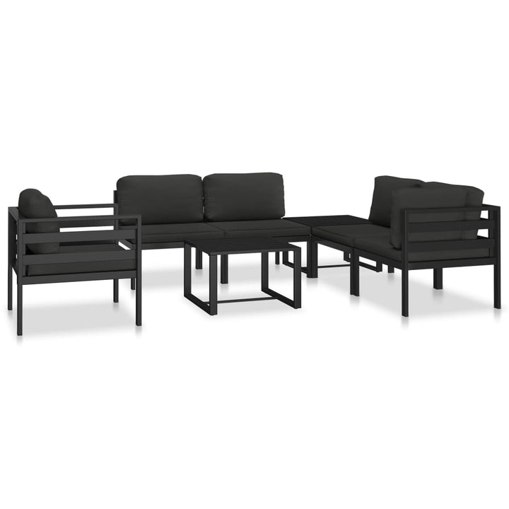 vidaXL Sectional Middle Sofa with Cushions Aluminum Anthracite-6