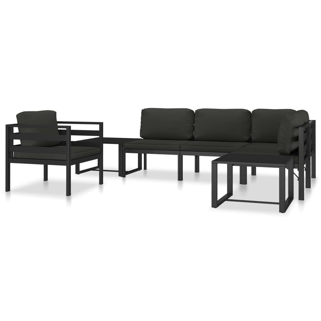 vidaXL Sectional Middle Sofa with Cushions Aluminum Anthracite-8