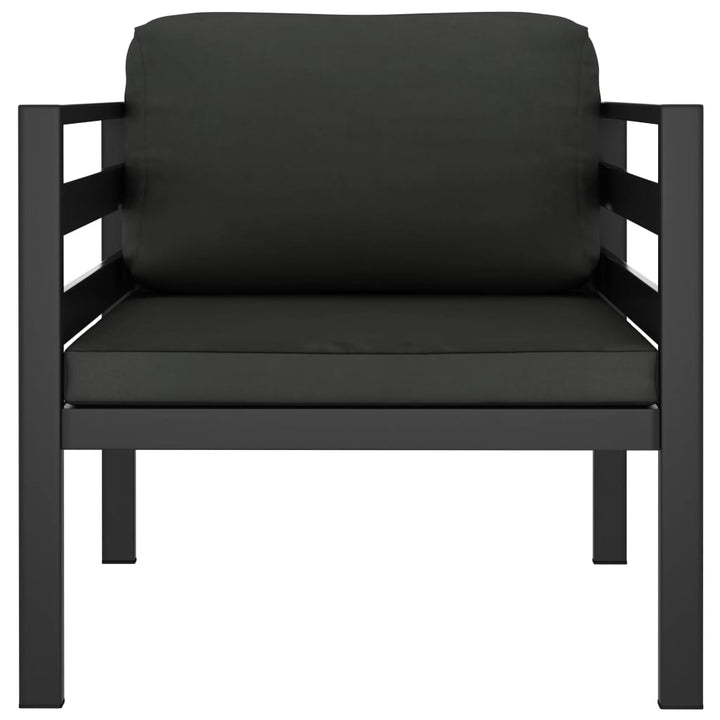 vidaXL Single Sofa with Cushions Aluminum Anthracite-10