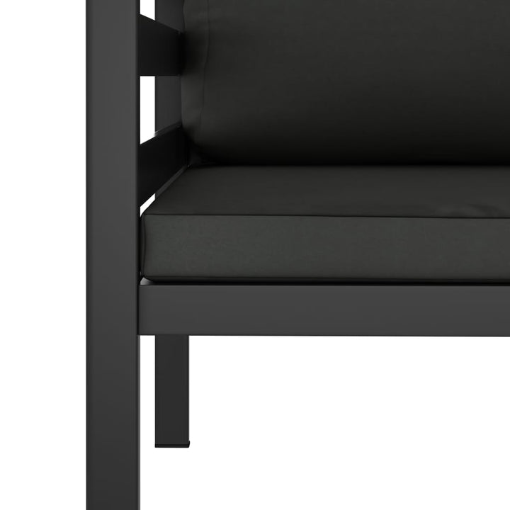vidaXL Single Sofa with Cushions Aluminum Anthracite-3