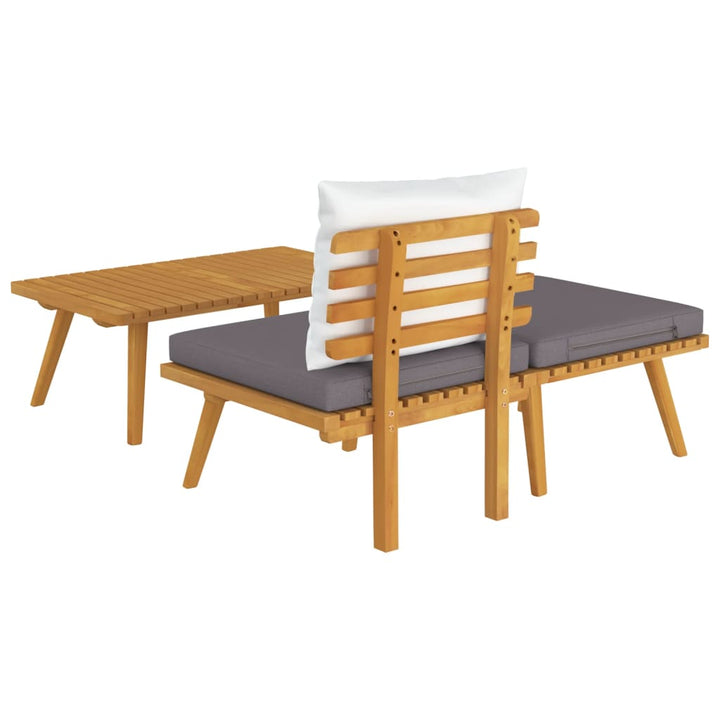 vidaXL 3 Piece Patio Lounge Set with Cushions Solid Acacia Wood-3