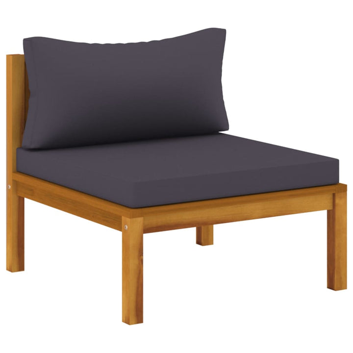 vidaXL 2 Piece Patio Sofa Set with Dark Gray Cushions Acacia Wood-3