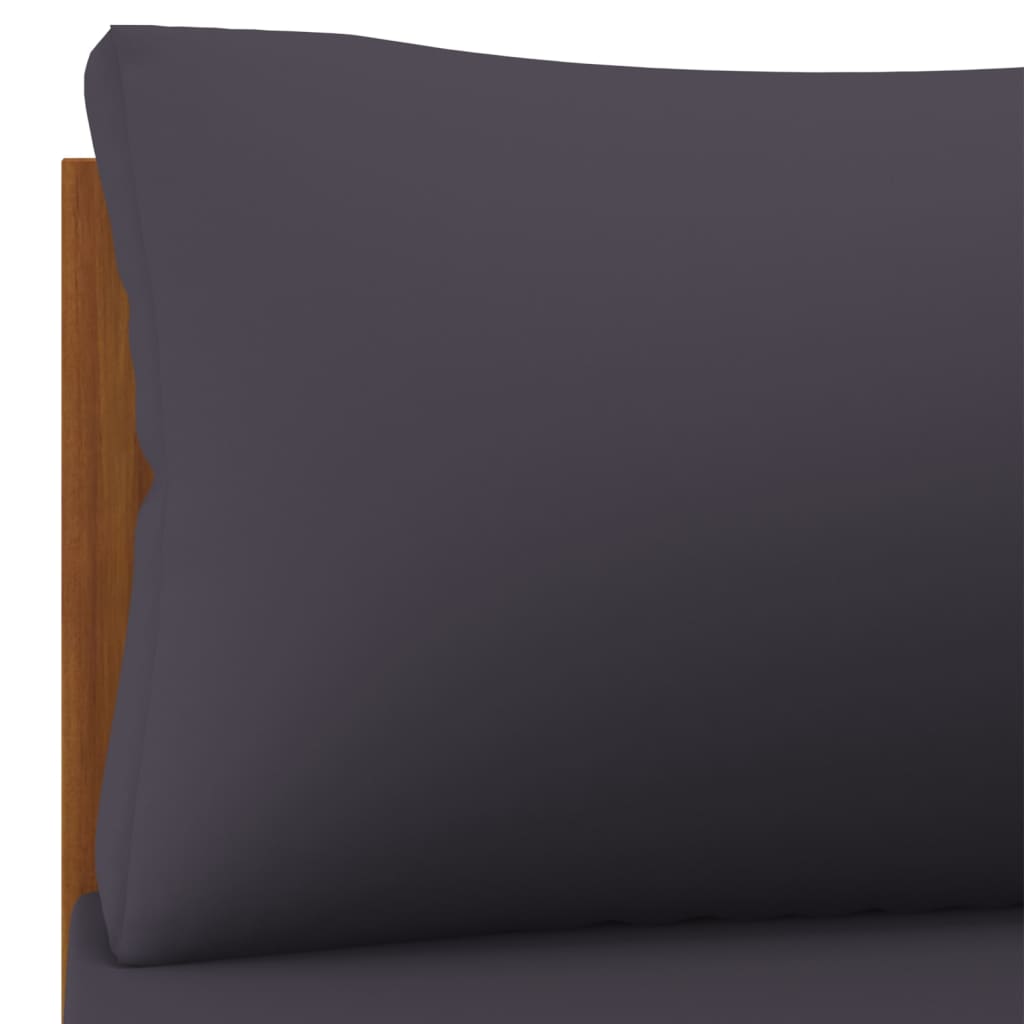 VidaXL Solid Acacia Wood Sectional Corner Sofa (Dark Gray)
