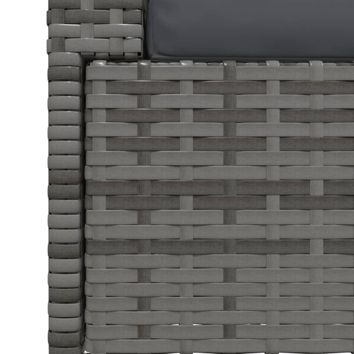 vidaXL 2-Seater Sofa with Cushions Gray Poly Rattan-7