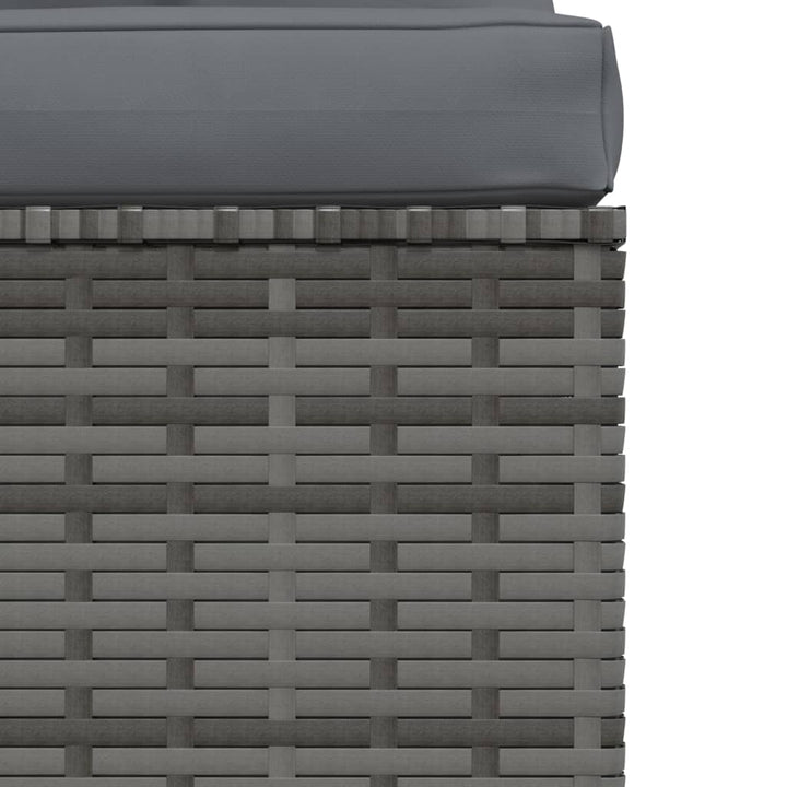 vidaXL 4 Piece Patio Lounge Set with Cushions Gray Poly Rattan-4