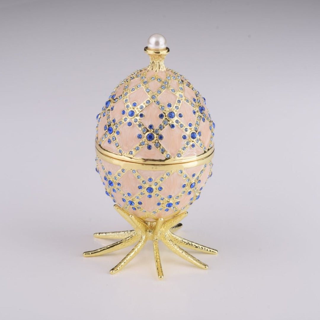 Pink Faberge Egg with Clock Inside-0