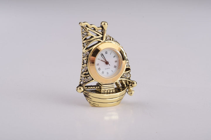 Pink Faberge Egg with Clock Inside-7