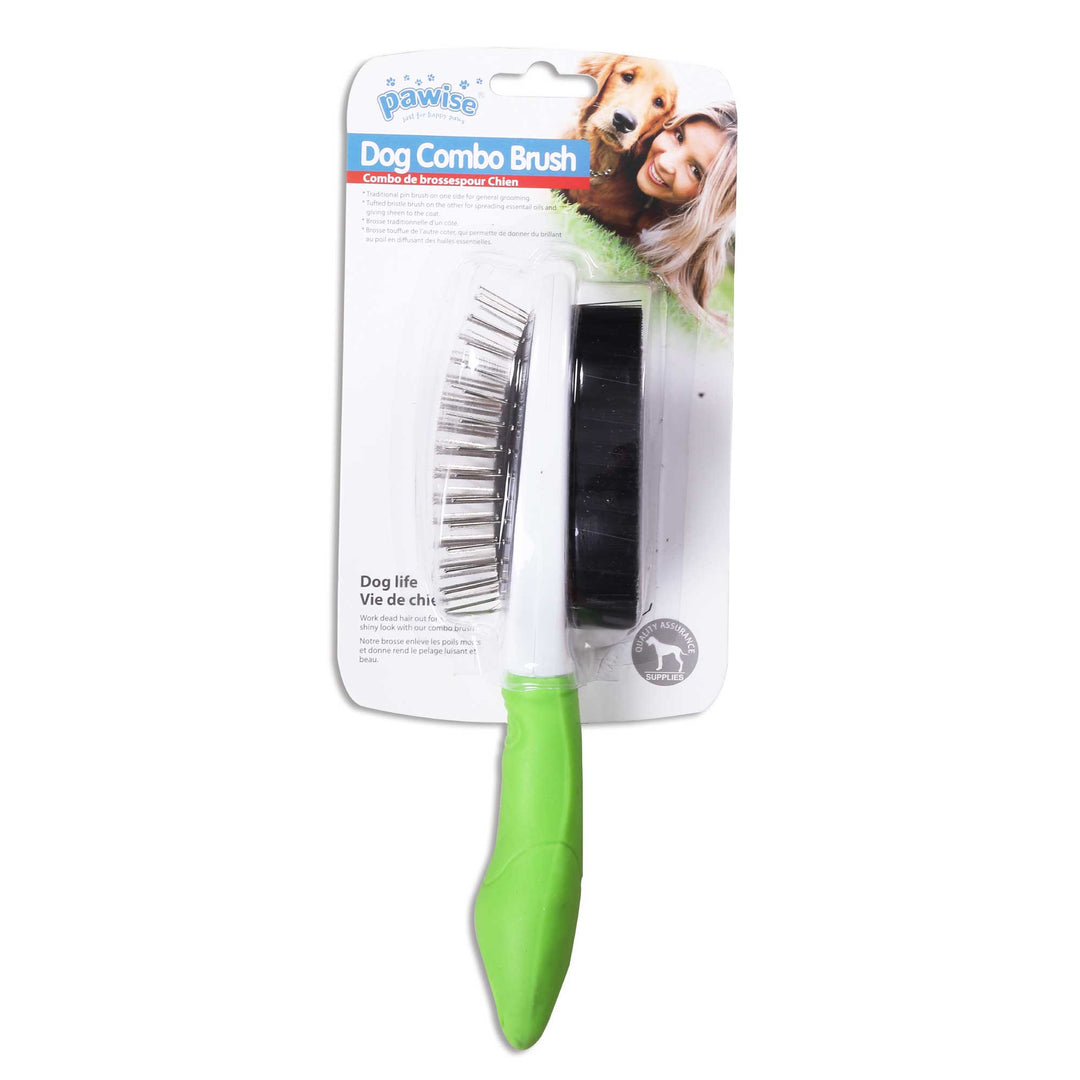 Dog Double Sided Brush Combo Bristle Pins Cat Pet Shedding Comb Grooming Pawise-1