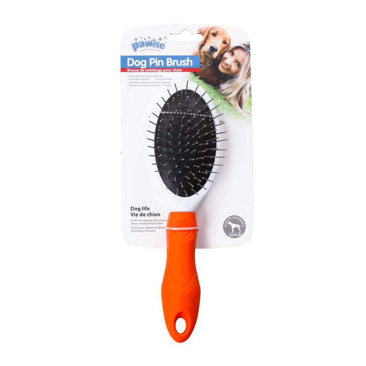 Dog Pin Brush Soft Ball Oval Untangling Anti Slip Handle Pet Cat Grooming Pawise-3