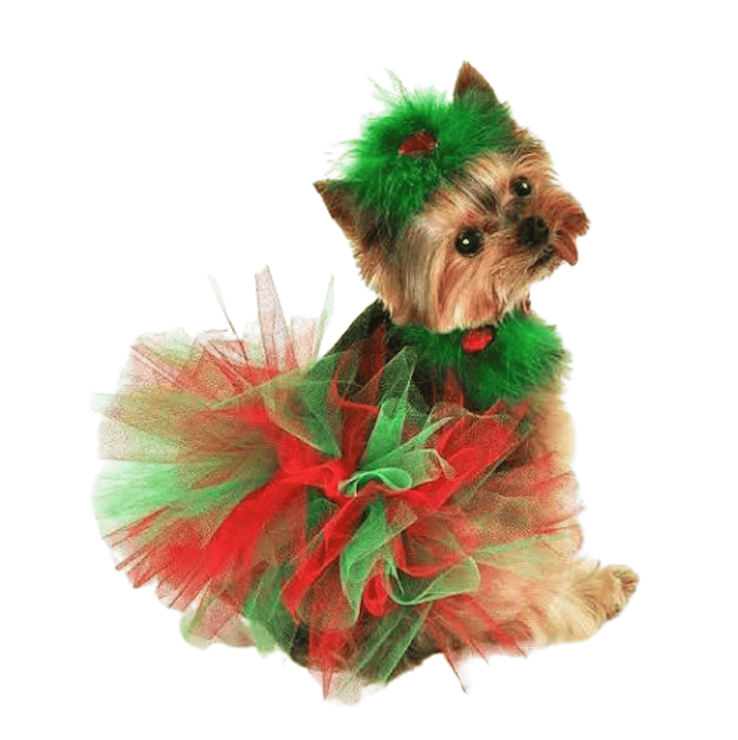 Red and Green Christmas Dog Tutu Skirt