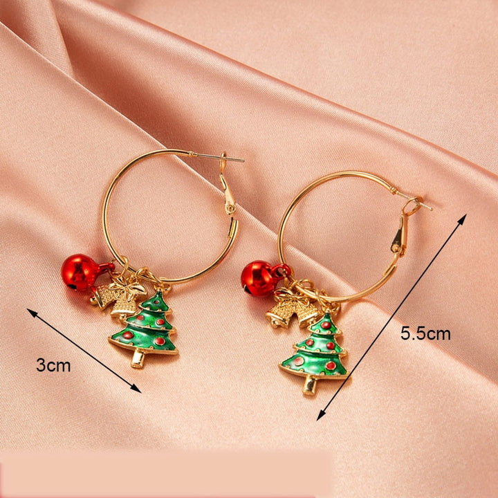 Cheerful Holiday Asymmetric Design Earrings