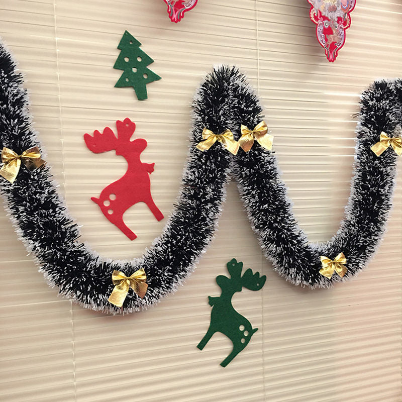 Frosted Faux Pine Garland with Festive Holiday Bows