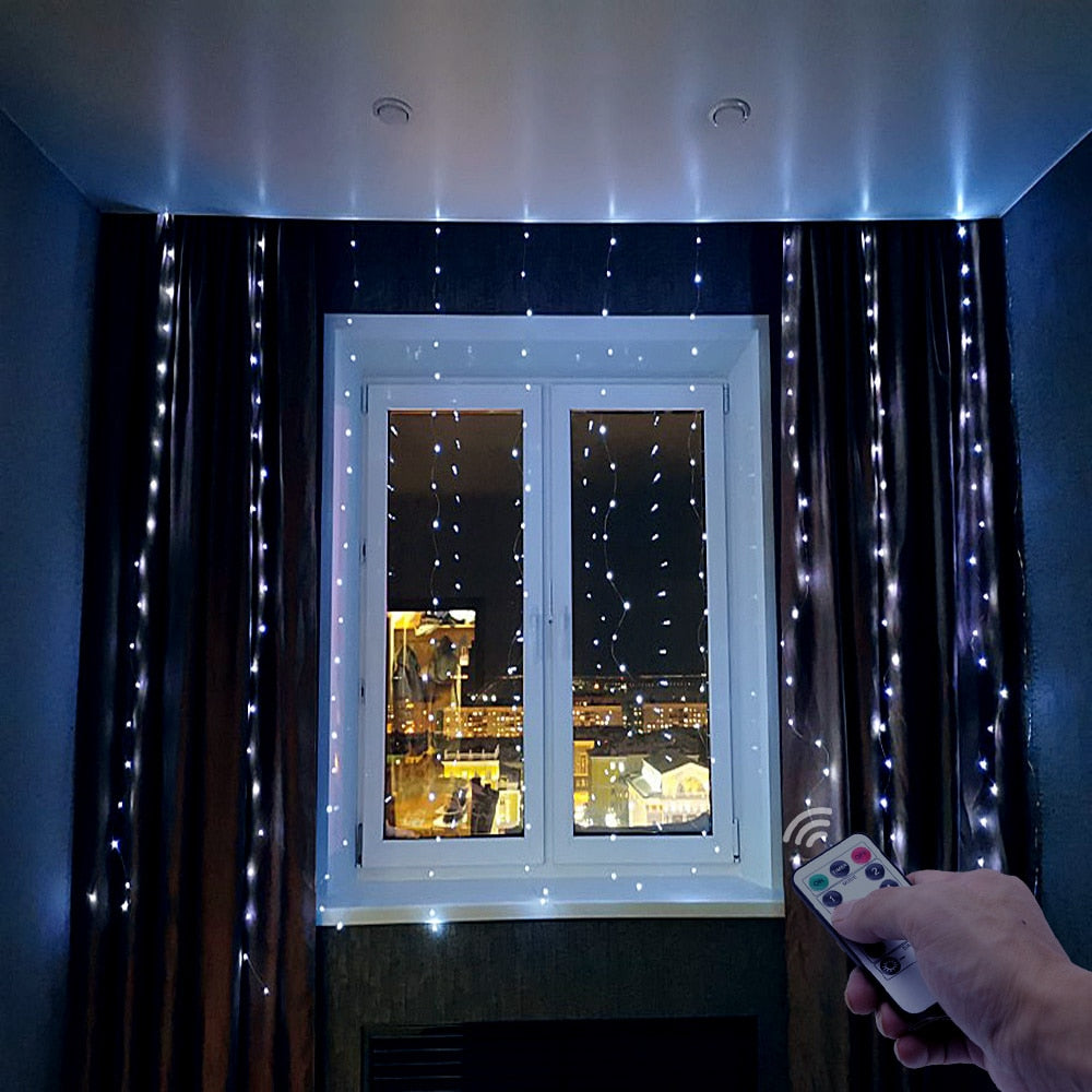 3M LED Curtain String Lights with Remote Control