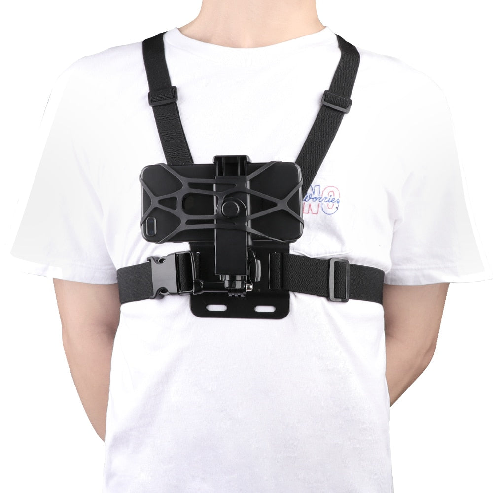 GoPRO Adjustable Sport Chest Belt Smartphone Holder with Accessories