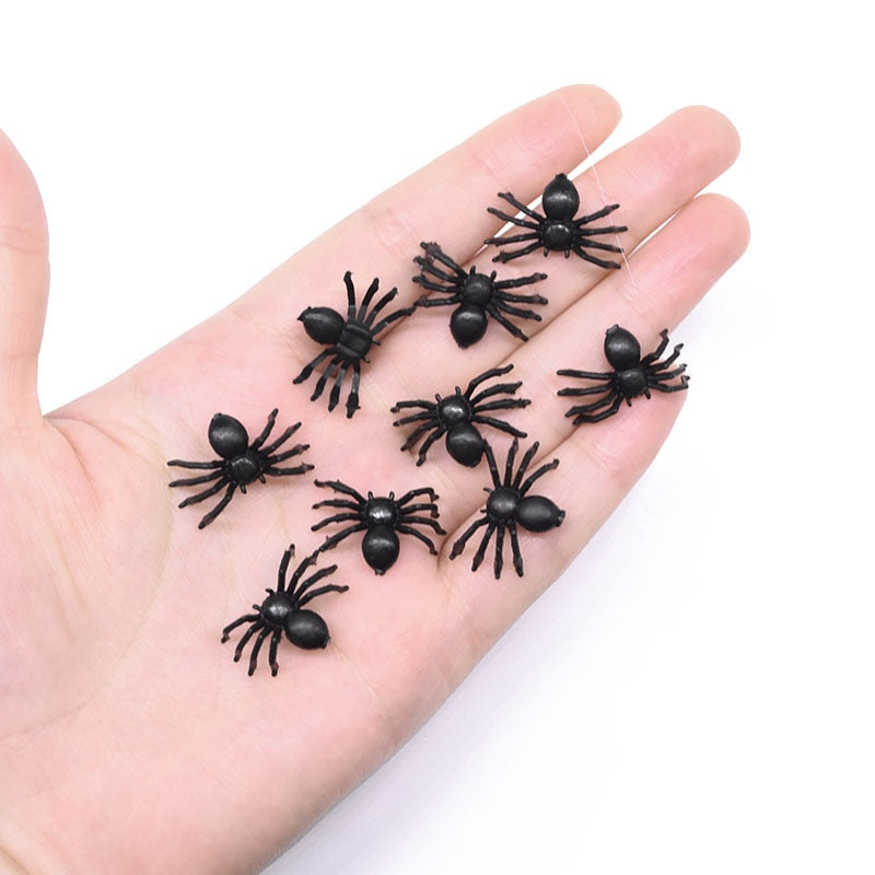 Halloween Horror Black Spider Decorations (50pc Set)