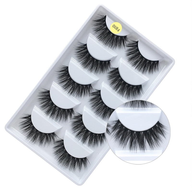 5 Pair Set - 3D Handmade Mink Faux Eyelashes