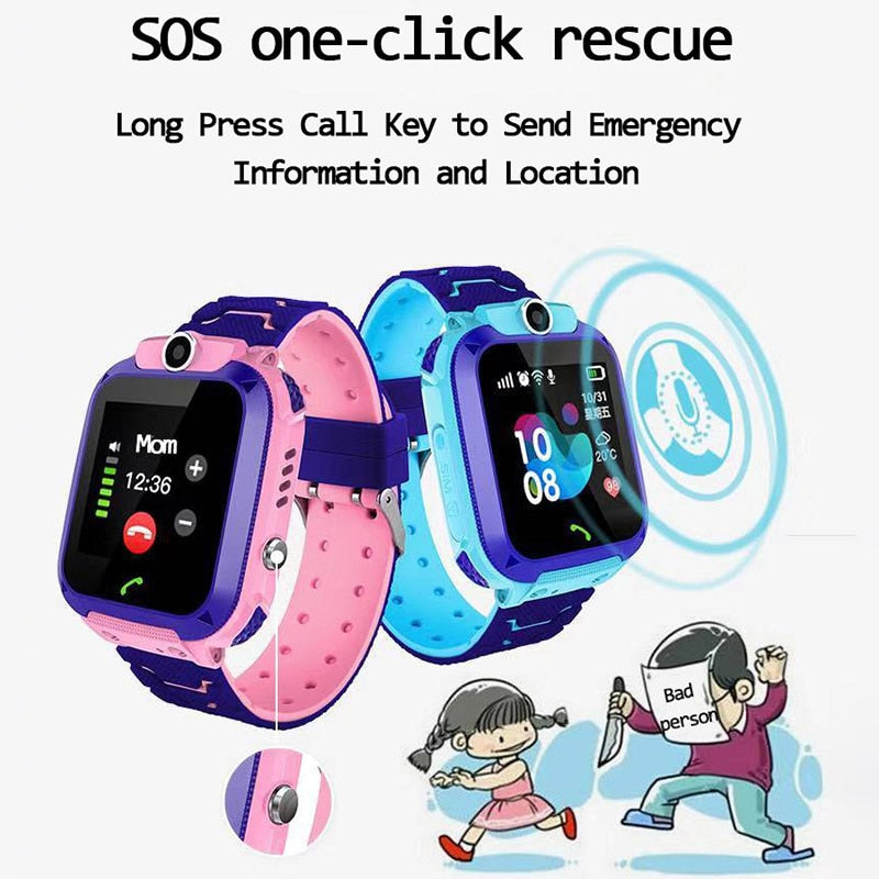 MEDIATECH SOS-IP67 Waterproof Smartwatch For Kids with Sim Card