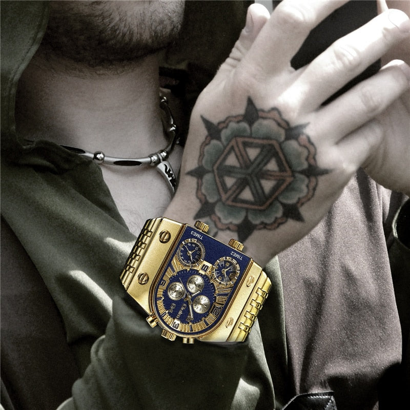 OULM Quartz Men's Luxury Waterproof Military Wristwatch