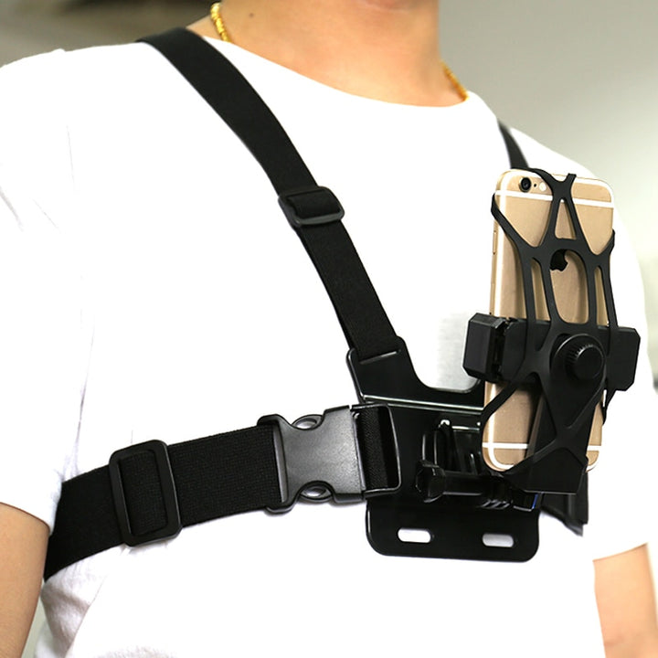 GoPRO Adjustable Sport Chest Belt Smartphone Holder with Accessories