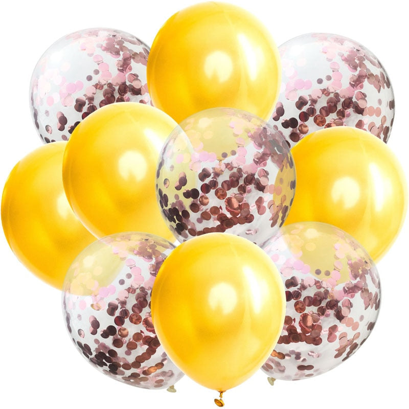 10ct - 12inch Latex Balloons with Colored Confetti