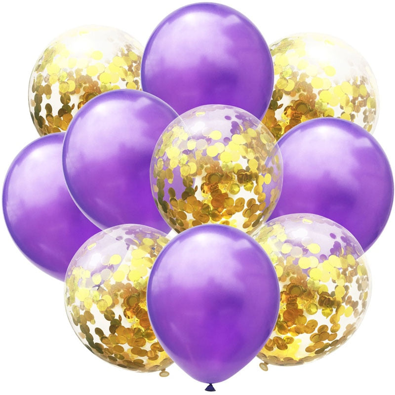 10ct - 12inch Latex Balloons with Colored Confetti