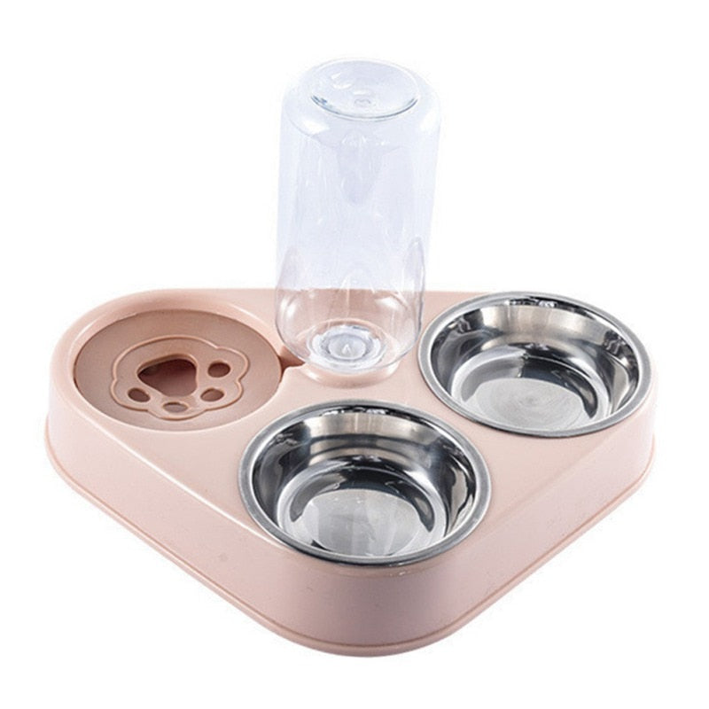 2-in-1 & 3-In-1 Pet Feeders with 500ML Automatic Water Dispenser