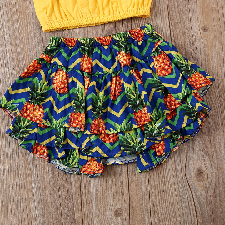 PUDCOCO Adorably Sweet Toddler & Baby Girl Ruffled Short-Sets with Matching Headband