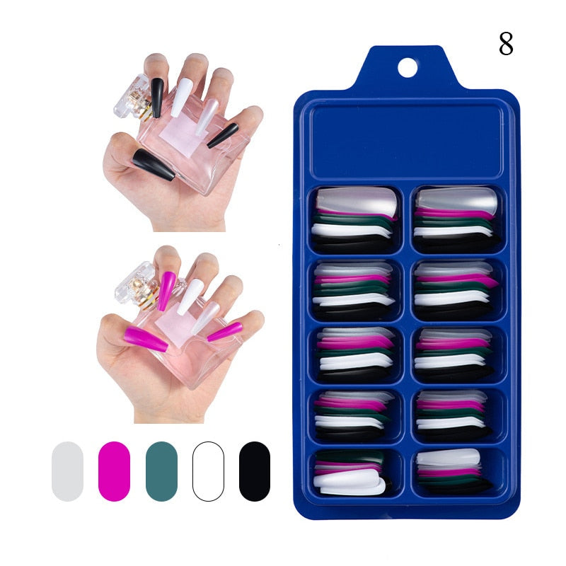 100pc Set - Assorted Style Faux Nails