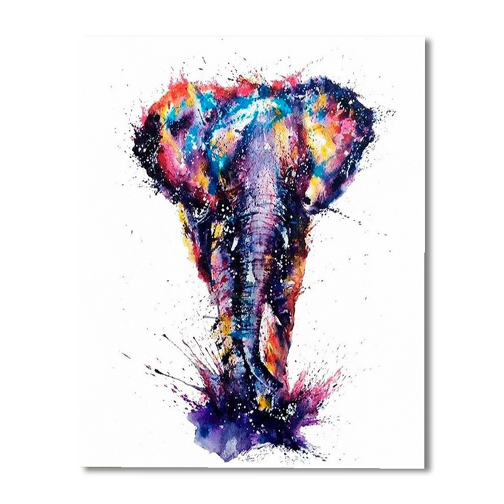 Watercolor Elephant Paint By Numbers Painting Kit-3