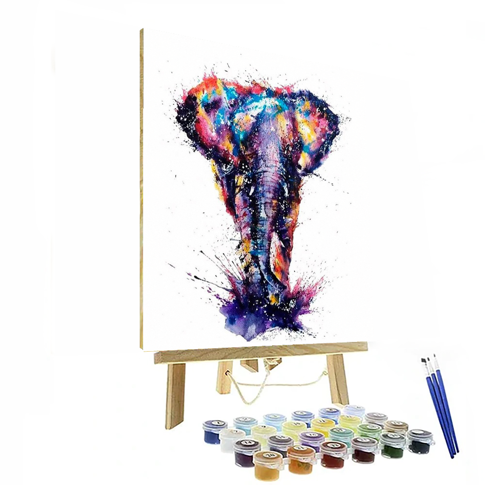 Watercolor Elephant Paint By Numbers Painting Kit-0