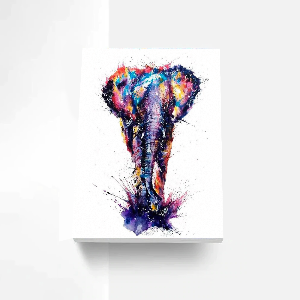 Watercolor Elephant Paint By Numbers Painting Kit-2