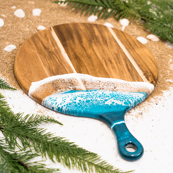 Round Cheese Paddle Acacia Boards-4